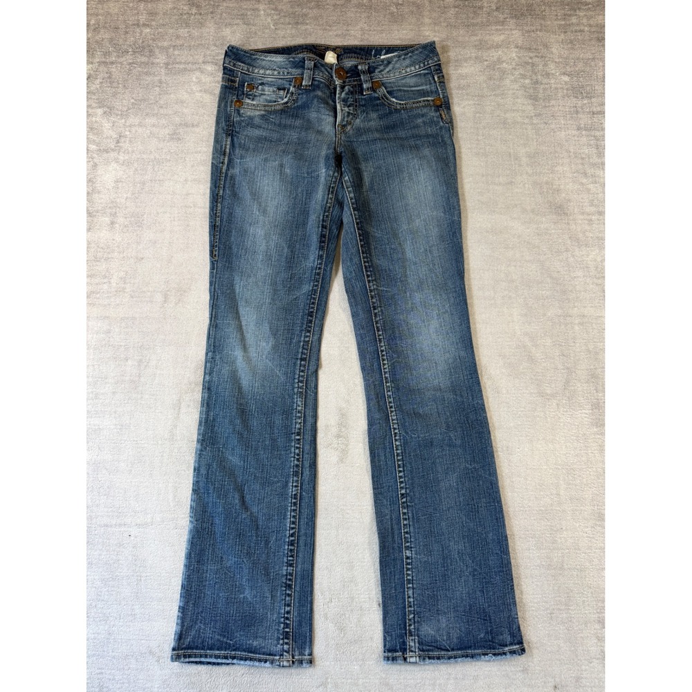 Silver Jeans Women 28x33 Blue Lola Bootcut Low Rise Embroidered Pocket Y2K Denim